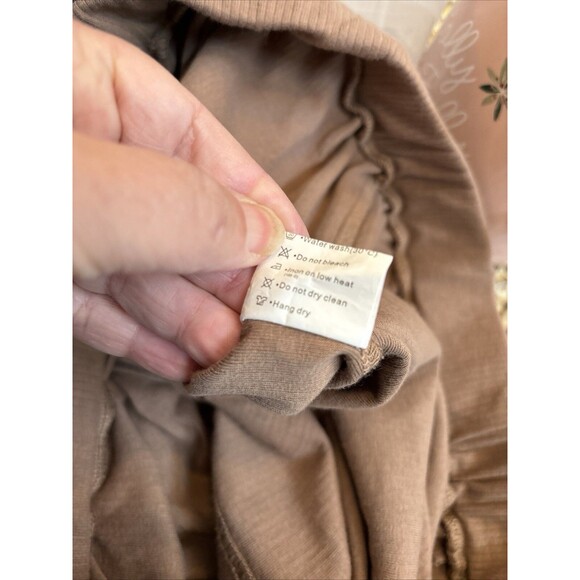 Kikiberry Lounge Sleep Set L Chocolate Brown Top Shorts Stretch Drawstring - Picture 14 of 14